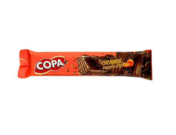 ویفر با کرم پرتقالی و روکش کاکائویی "copa" وزن 40 گرم