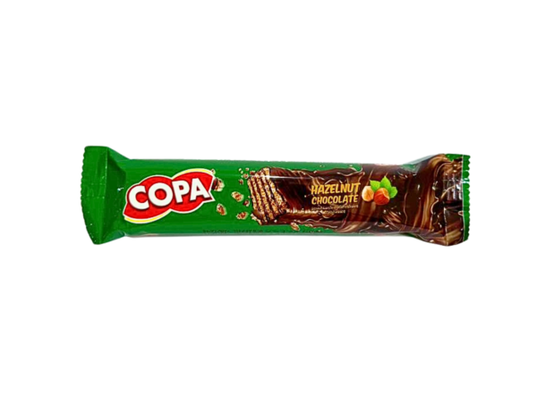 ویفر با کرم فندوق و روکش کاکائویی "copa" وزن 40 گرم