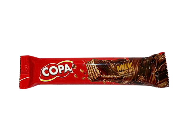 ویفر با کرم کاکائو و روکش کاکائویی "copa" وزن 40 گرم